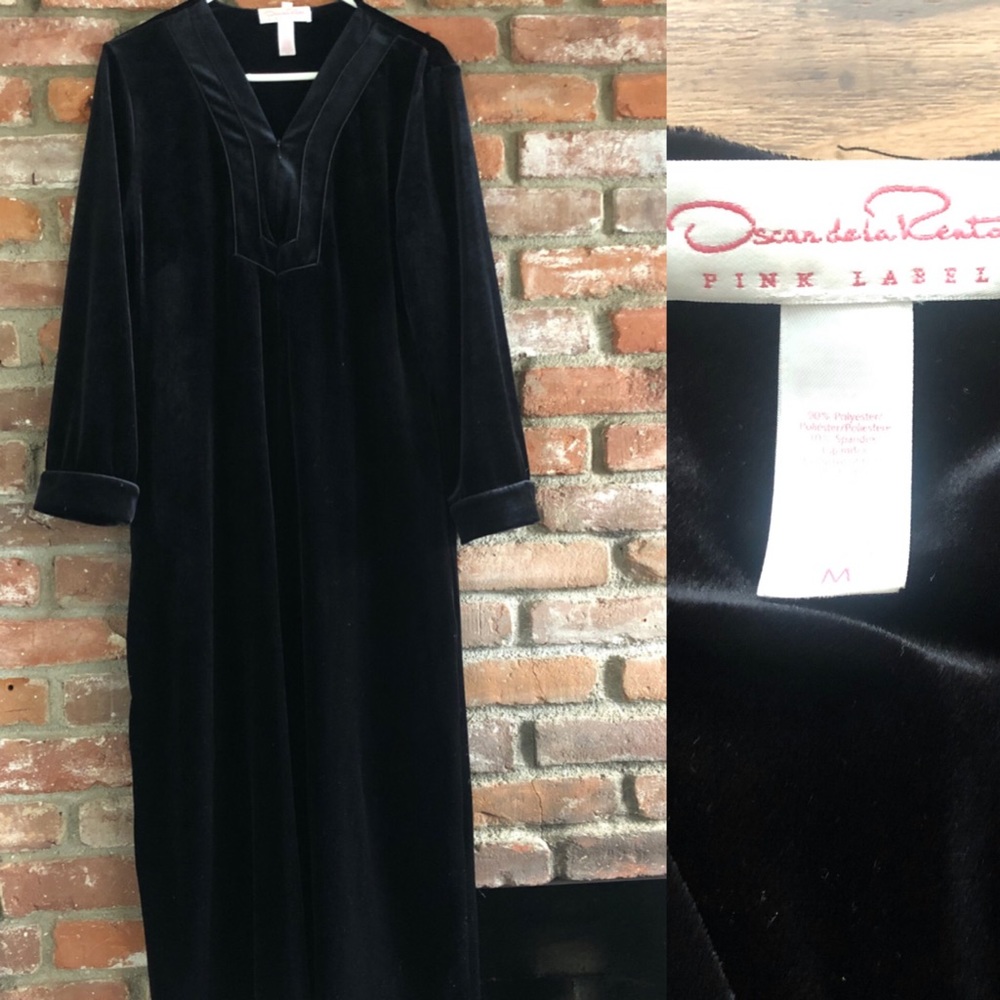 Oscar de la Renta Pink Label Plush Black Dress